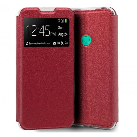 Funda Libro Soporte con Ventana para Huawei P Smart 2020 color Roja