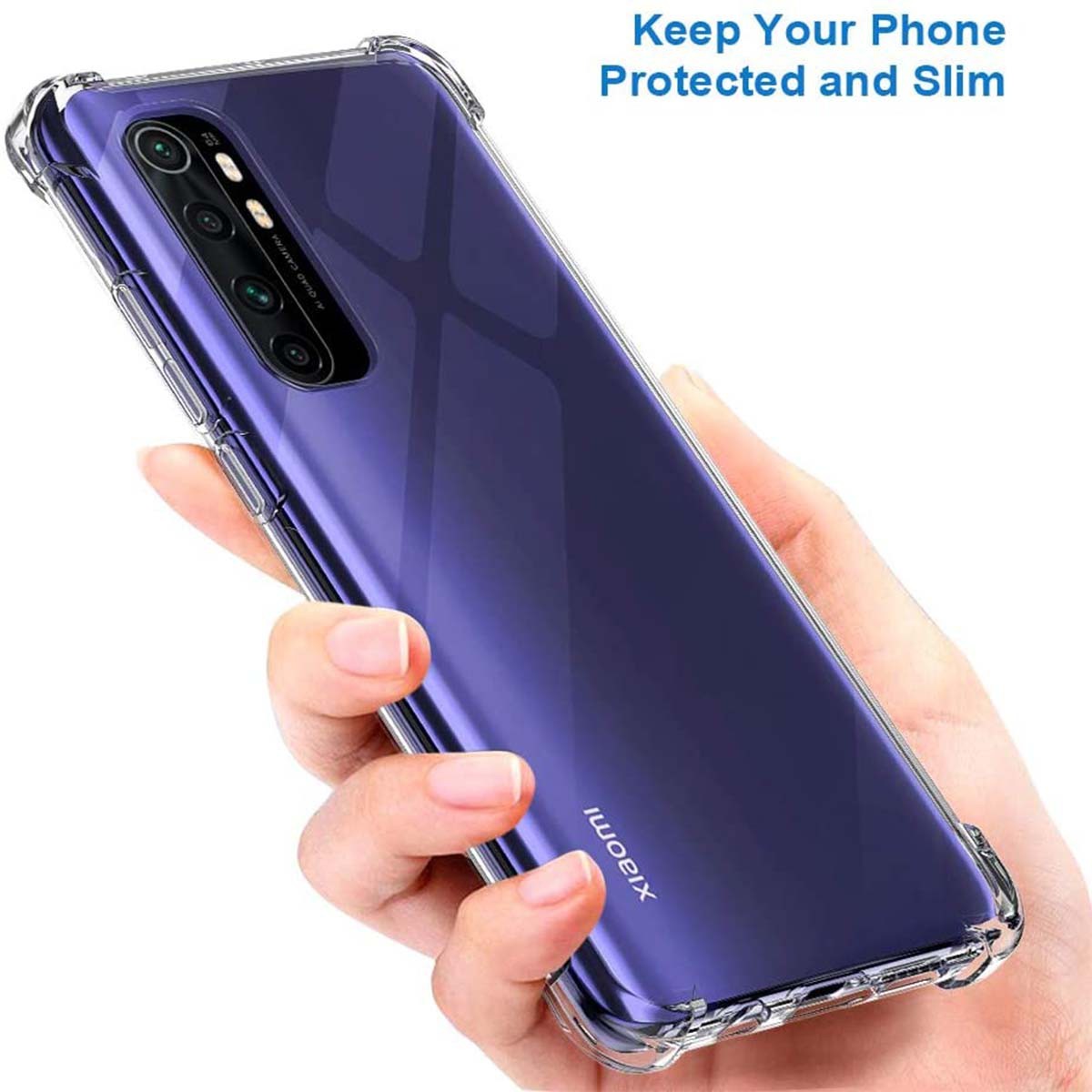 Funda Gel Tpu Anti-Shock Transparente para Xiaomi Mi Note 10 Lite