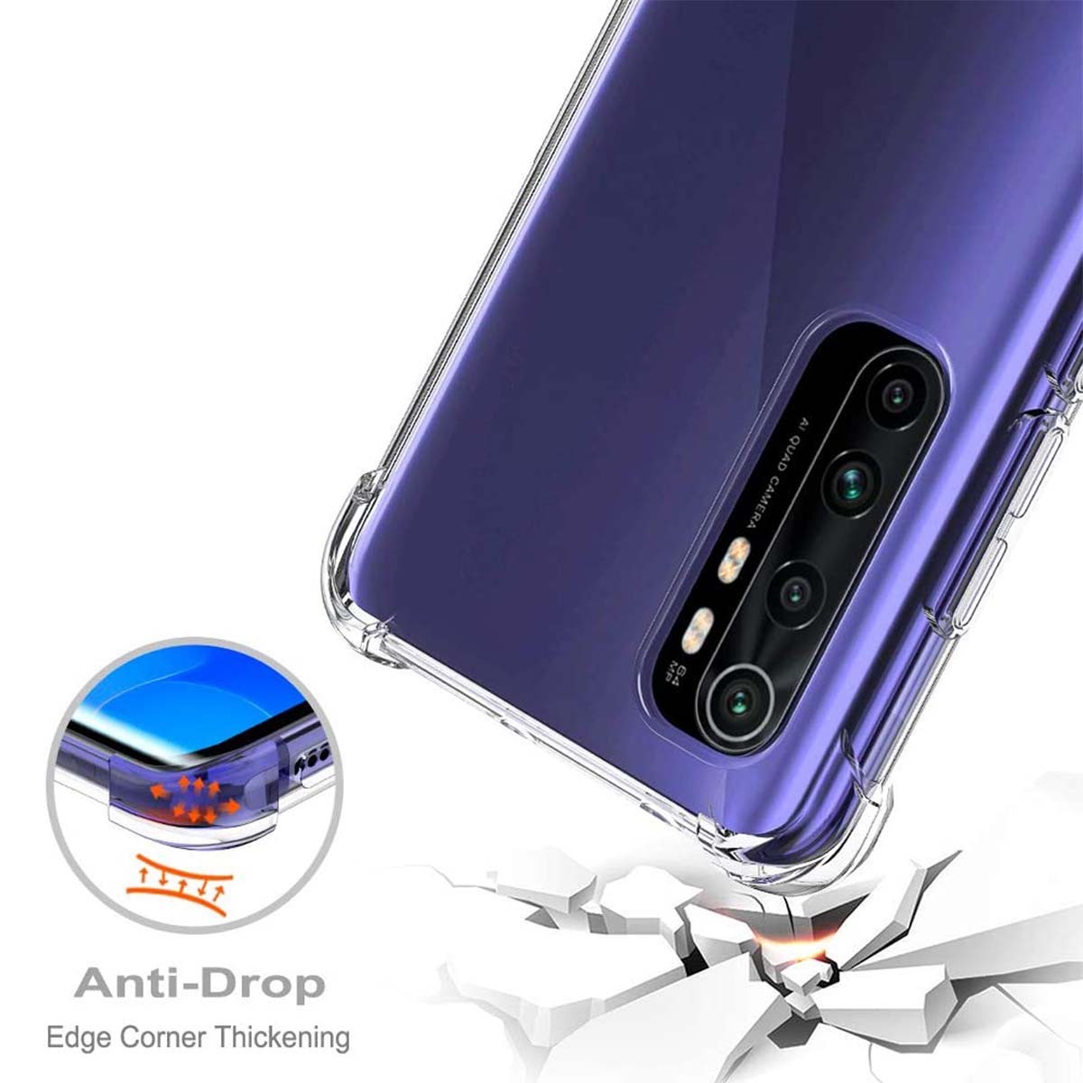 Funda Gel Tpu Anti-Shock Transparente para Xiaomi Mi Note 10 Lite