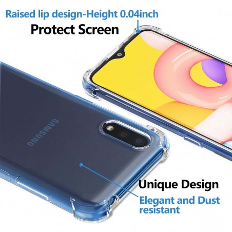 Funda Gel Tpu Anti-Shock Transparente para Samsung Galaxy A01