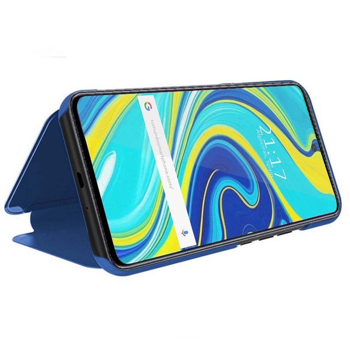 Funda Flip Cover Clear View para Xiaomi Redmi Note 9S / Note 9 Pro color Azul