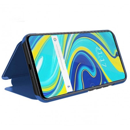Funda Flip Cover Clear View para Xiaomi Redmi Note 9S / Note 9 Pro color Azul
