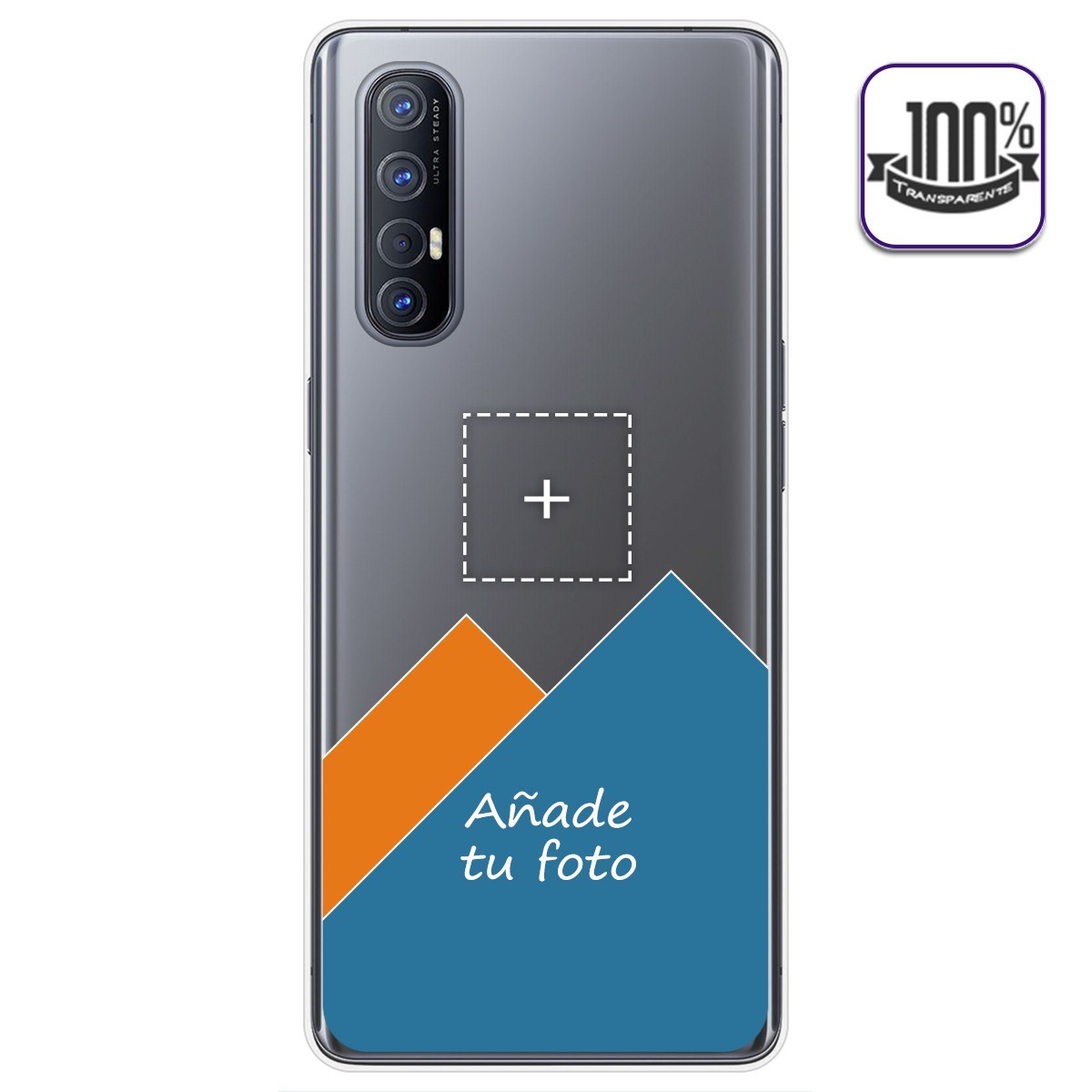 Personaliza tu Funda Gel Silicona Transparente con tu Fotografia para Oppo Find X2 Neo dibujo personalizada