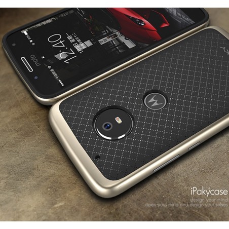 Funda Tipo Neo Hybrid (Pc+Tpu) Negra / Dorada para Lenovo Moto G5