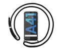 Funda Colgante Transparente para Samsung Galaxy A41 con Cordon Negro
