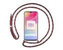 Funda Colgante Transparente para Xiaomi Mi 10 Lite con Cordon Rosa / Dorado