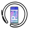 Funda Colgante Transparente para Huawei P40 Lite E con Cordon Negro
