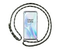 Funda Colgante Transparente para OnePlus 8 con Cordon Verde / Dorado