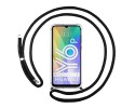 Funda Colgante Transparente para Huawei Y6p con Cordon Negro