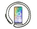 Funda Colgante Transparente para Huawei Y6p con Cordon Verde / Dorado