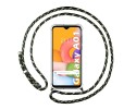 Funda Colgante Transparente para Samsung Galaxy A01 con Cordon Verde / Dorado
