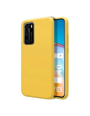 Funda Silicona Líquida Ultra Suave para Huawei P40 color Amarilla