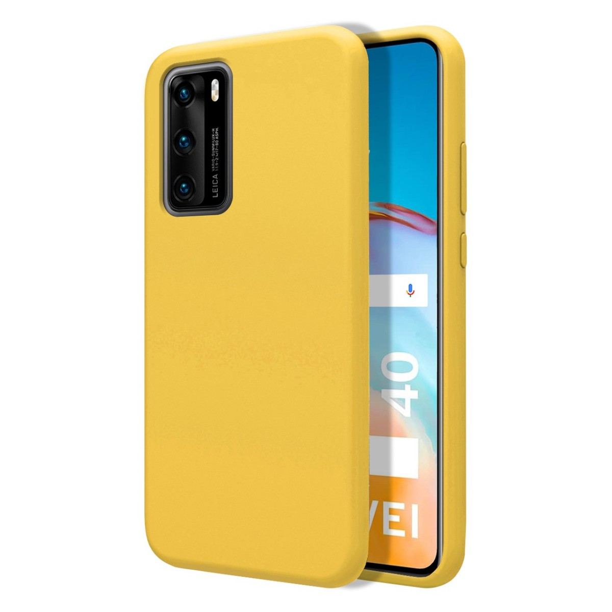 Funda Silicona Líquida Ultra Suave para Huawei P40 color Amarilla