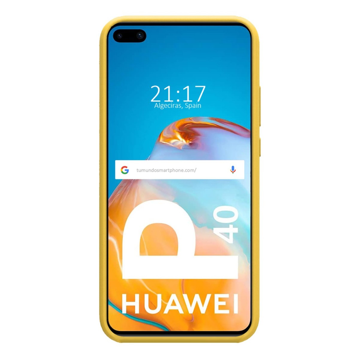 Funda Silicona Líquida Ultra Suave para Huawei P40 color Amarilla