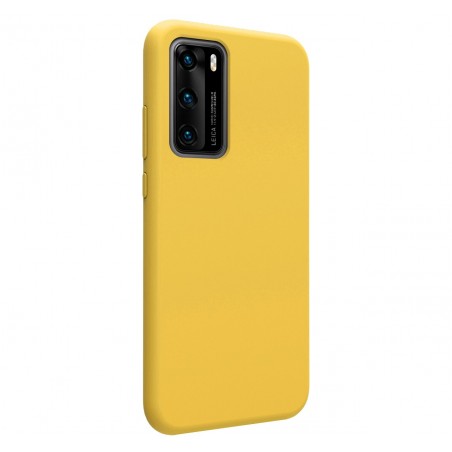 Funda Silicona Líquida Ultra Suave para Huawei P40 color Amarilla