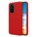 Funda Silicona Líquida Ultra Suave para Huawei P40 color Roja
