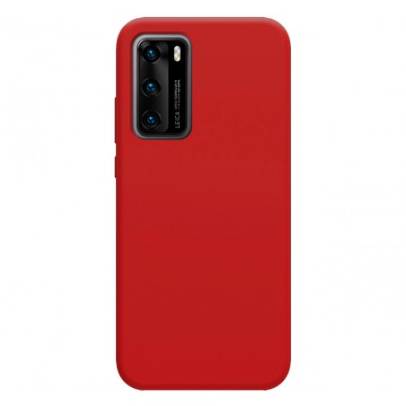 Funda Silicona Líquida Ultra Suave para Huawei P40 color Roja