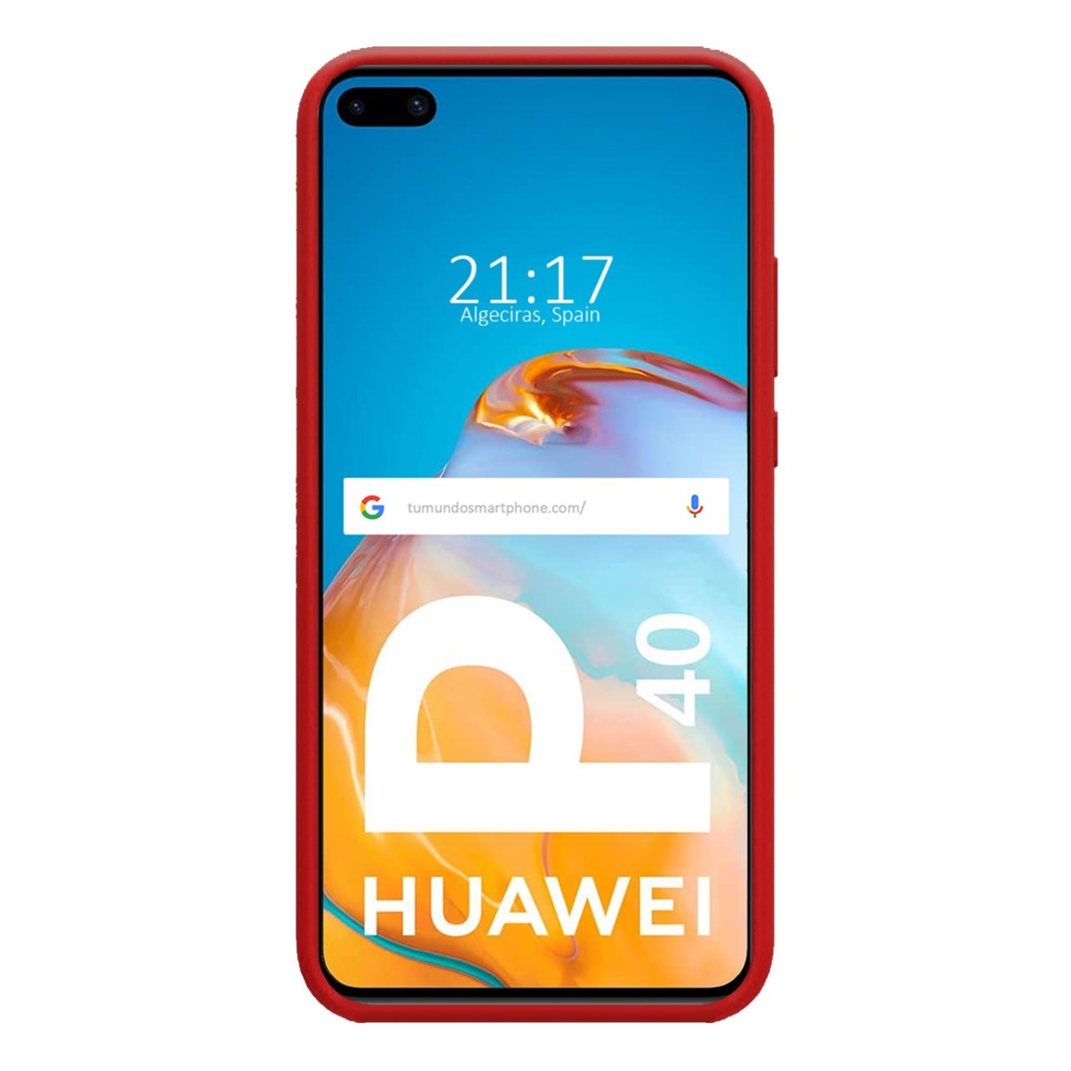 Funda Silicona Líquida Ultra Suave para Huawei P40 color Roja