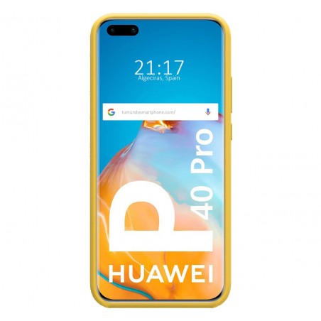 Funda Silicona Líquida Ultra Suave para Huawei P40 Pro color Amarilla