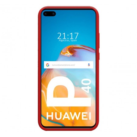 Funda Silicona Líquida Ultra Suave para Huawei P40 Pro color Roja