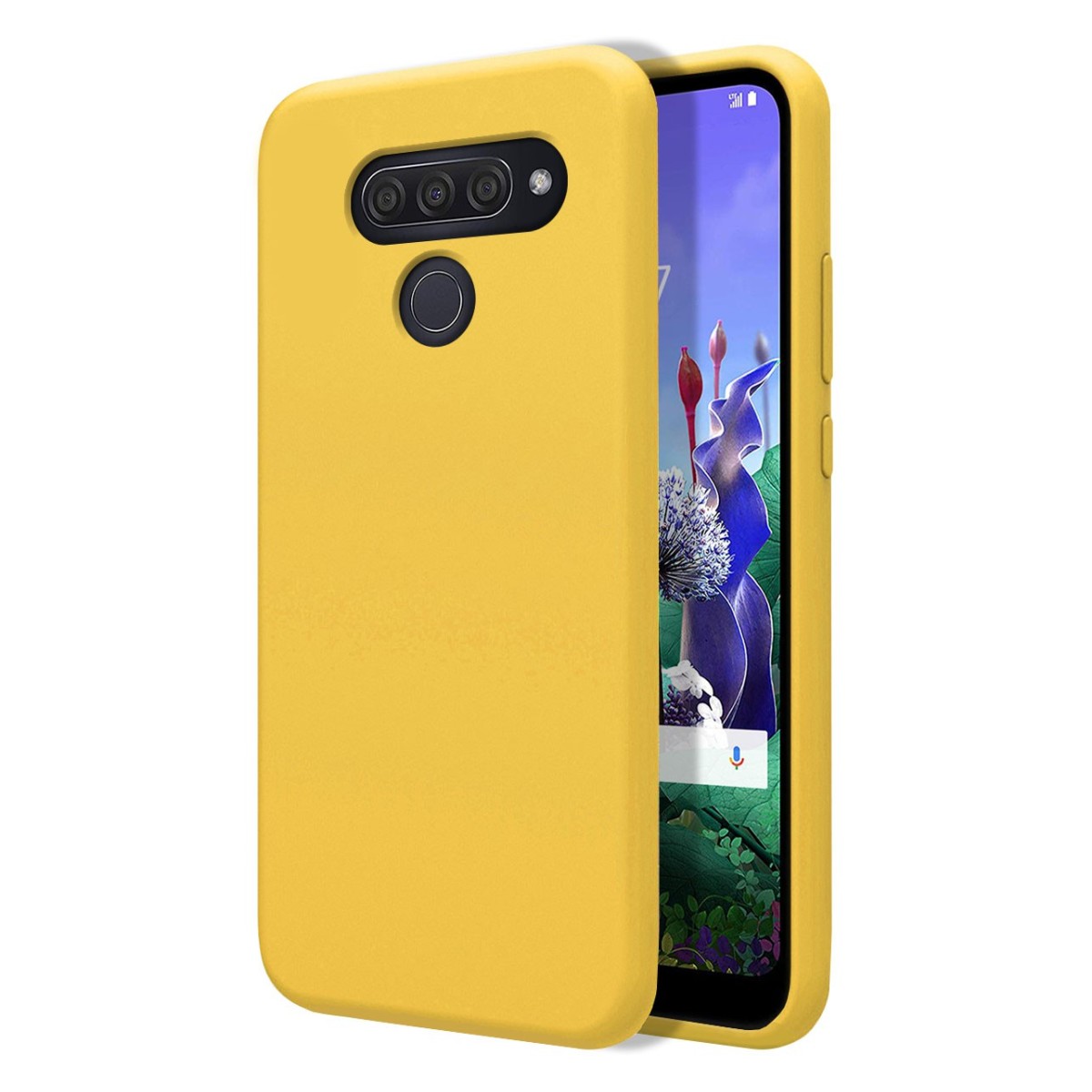Funda Silicona Líquida Ultra Suave para Lg Q60 / K50 color Amarilla