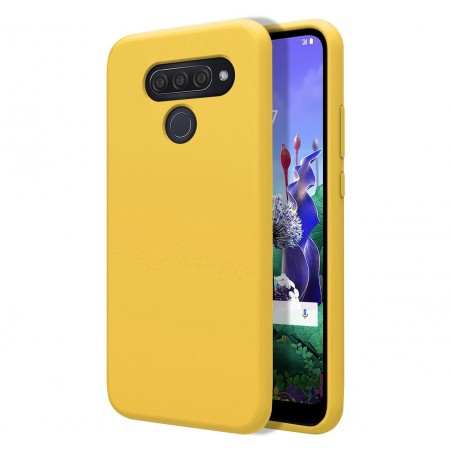 Funda Silicona Líquida Ultra Suave para Lg Q60 / K50 color Amarilla