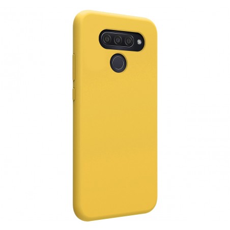 Funda Silicona Líquida Ultra Suave para Lg Q60 / K50 color Amarilla