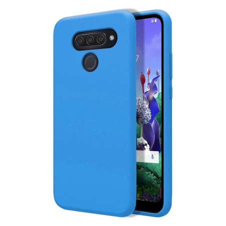 Funda Silicona Líquida Ultra Suave para Lg Q60 / K50 color Azul