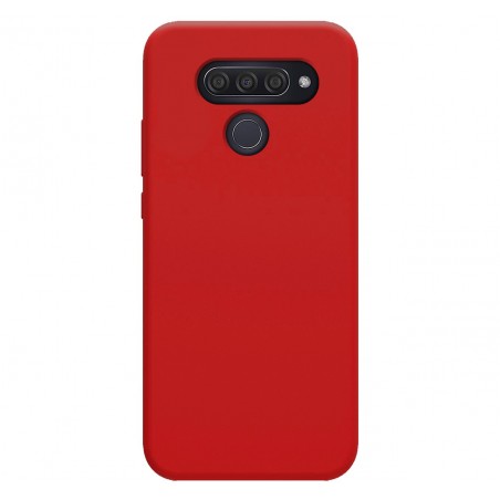 Funda Silicona Líquida Ultra Suave para Lg Q60 / K50 color Roja
