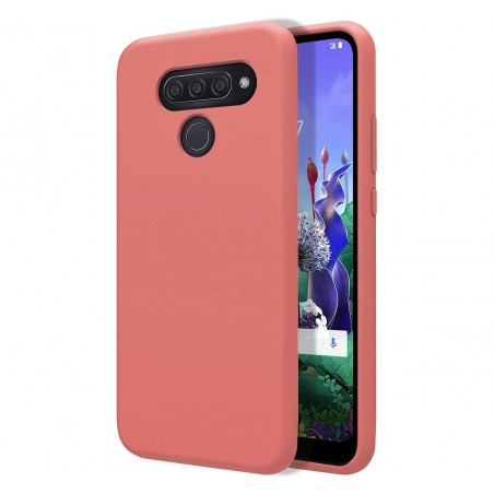 Funda Silicona Líquida Ultra Suave para Lg Q60 / K50 color Rosa