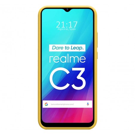Funda Silicona Líquida Ultra Suave para Realme C3 color Amarilla