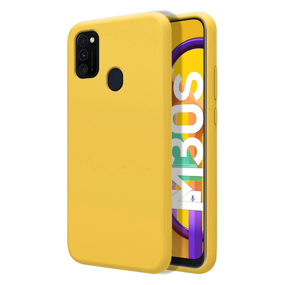 Funda Silicona Líquida Ultra Suave para Samsung Galaxy M30s / M21 color Amarilla