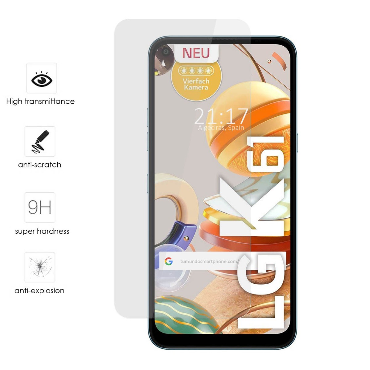 Protector Cristal Templado para Lg K61 Vidrio