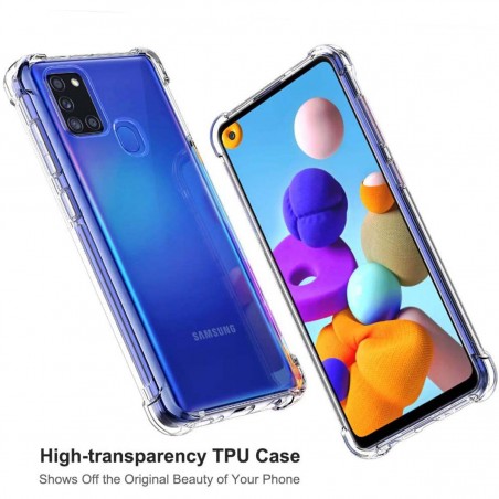 Funda Gel Tpu Anti-Shock Transparente para Samsung Galaxy A21s
