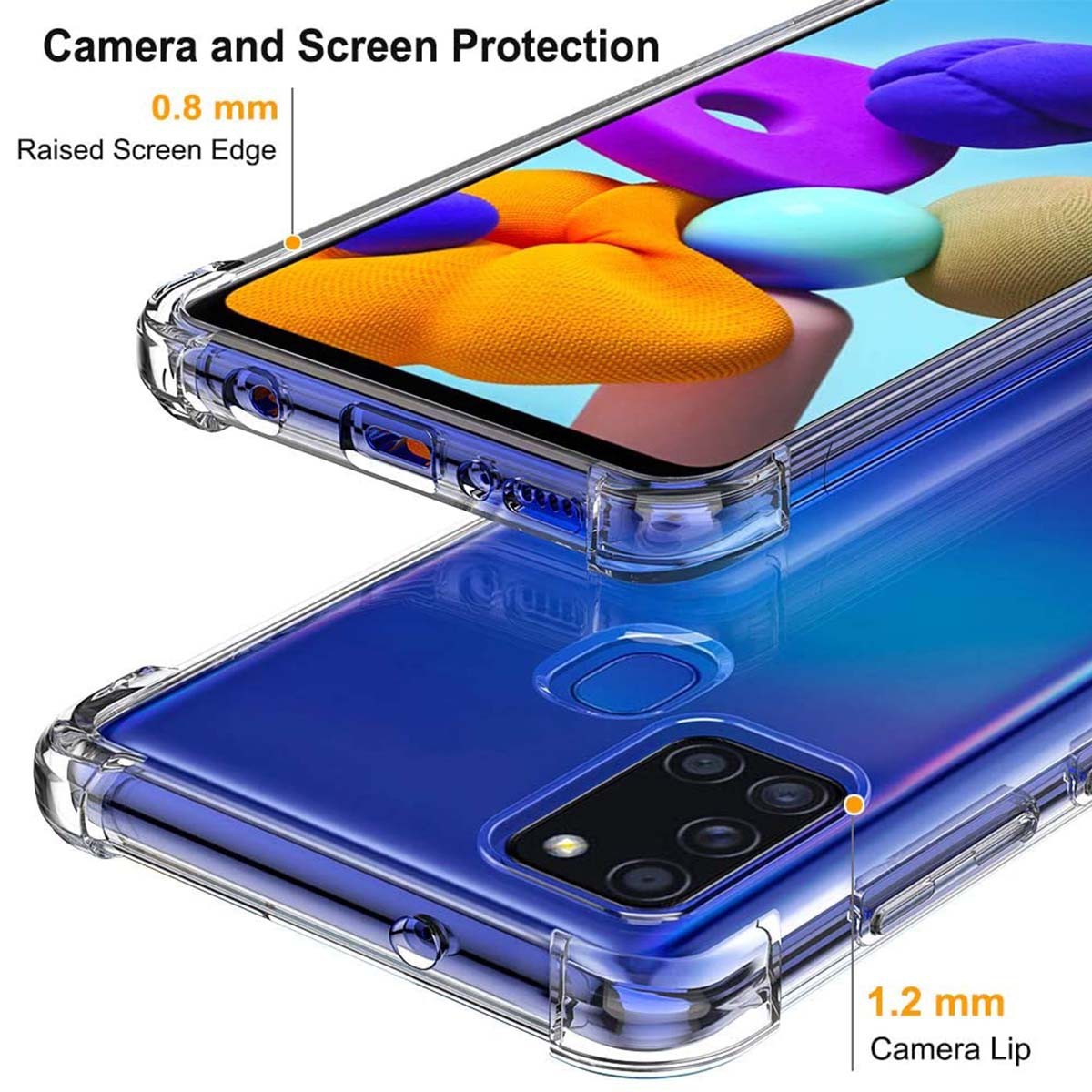 Funda Gel Tpu Anti-Shock Transparente para Samsung Galaxy A21s