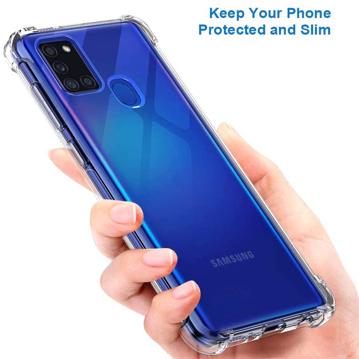 Funda Gel Tpu Anti-Shock Transparente para Samsung Galaxy A21s