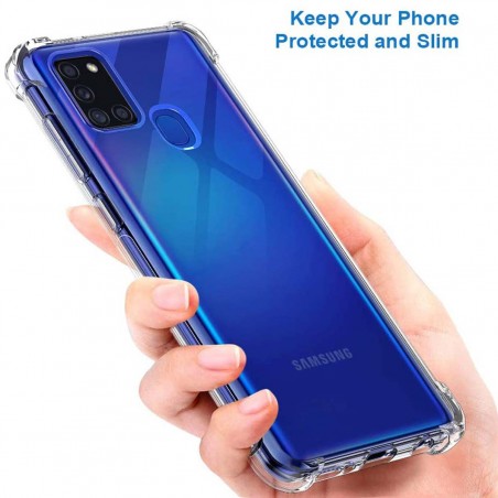 Funda Gel Tpu Anti-Shock Transparente para Samsung Galaxy A21s
