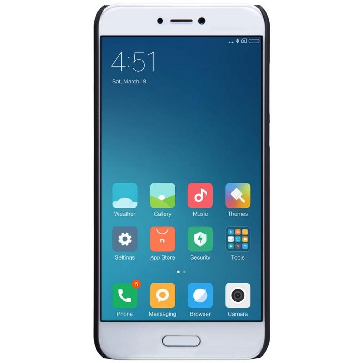 Carcasa Funda Negra Nillkin Modelo Frosted + Protector para Xiaomi Mi 5C