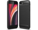 Funda Gel Tpu Tipo Carbon Negra para Iphone SE 2020