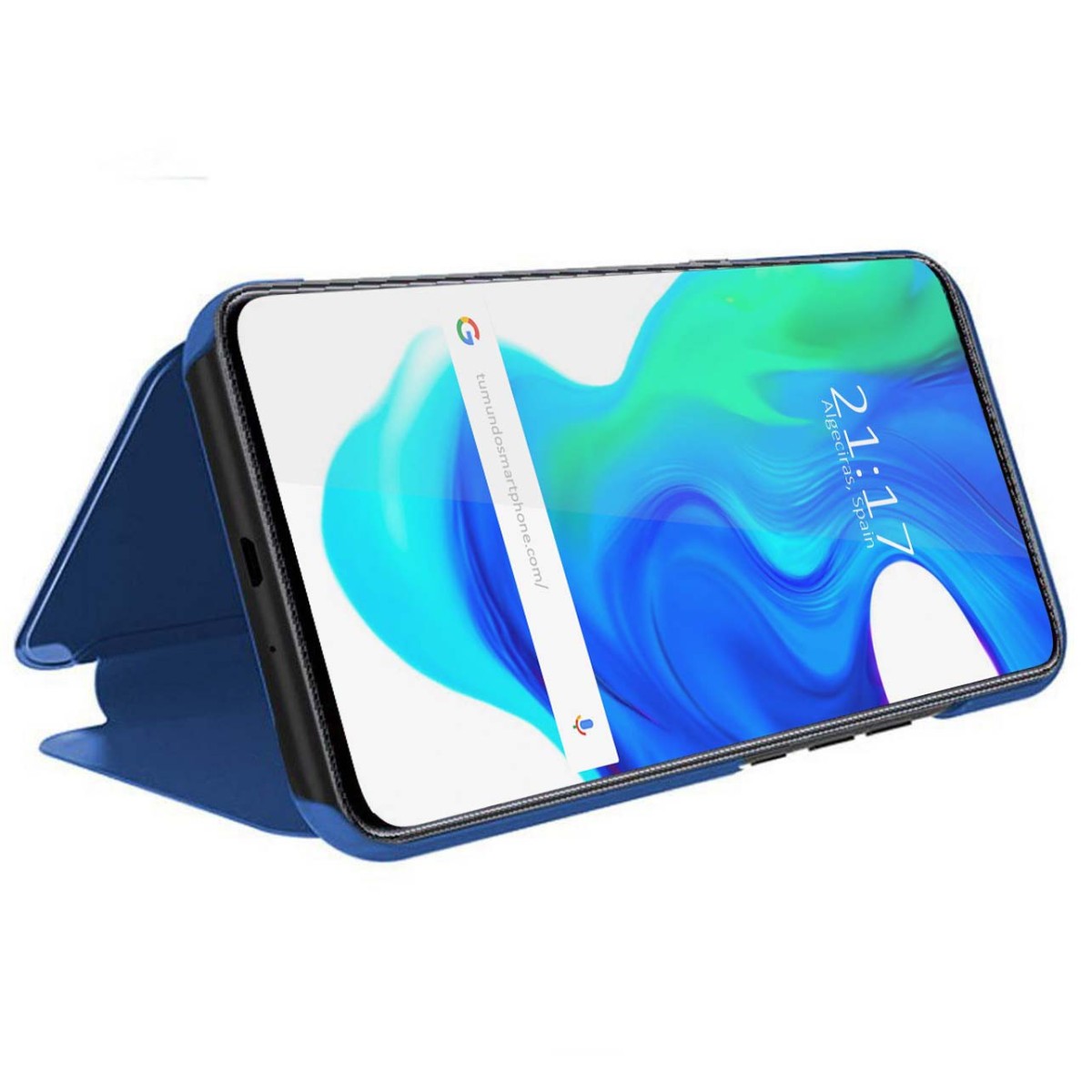 Funda Flip Cover Clear View para Xiaomi POCO F2 Pro color Azul