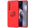 Funda Magnetica Soporte con Anillo Giratorio 360 para Xiaomi Mi Note 10 Lite Roja