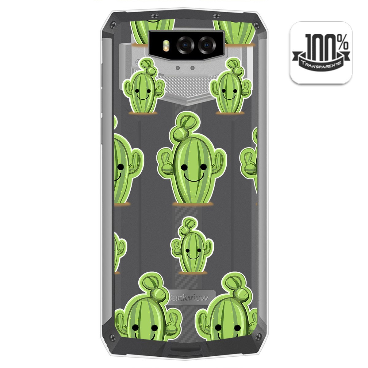 Funda Gel Transparente para Blackview BV9100 diseño Cactus Dibujos
