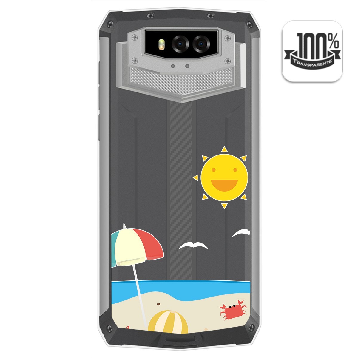 Funda Gel Transparente para Blackview BV9100 diseño Playa Dibujos