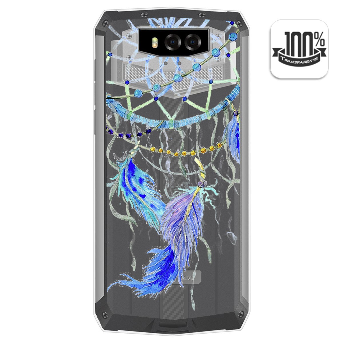 Funda Gel Transparente para Blackview BV9100 diseño Plumas Dibujos