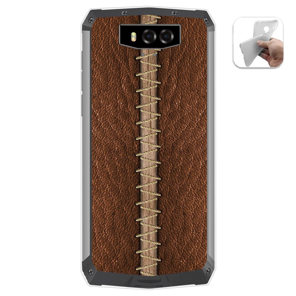 Funda Gel Tpu para Blackview BV9100 diseño Cuero 01 Dibujos