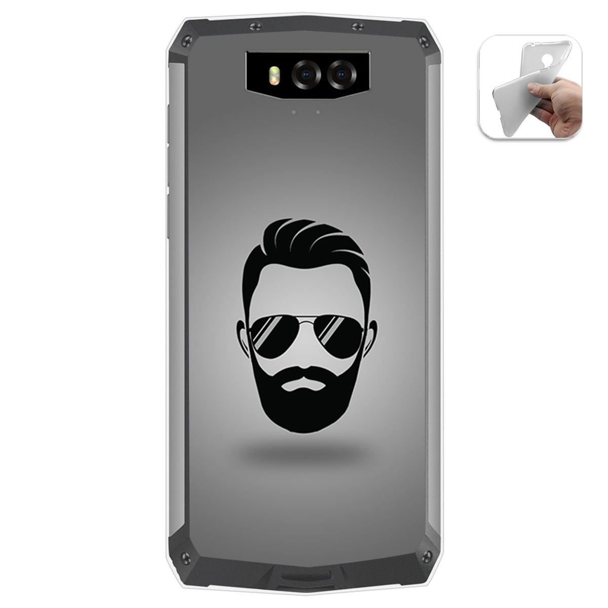Funda Gel Tpu para Blackview BV9100 diseño Barba Dibujos
