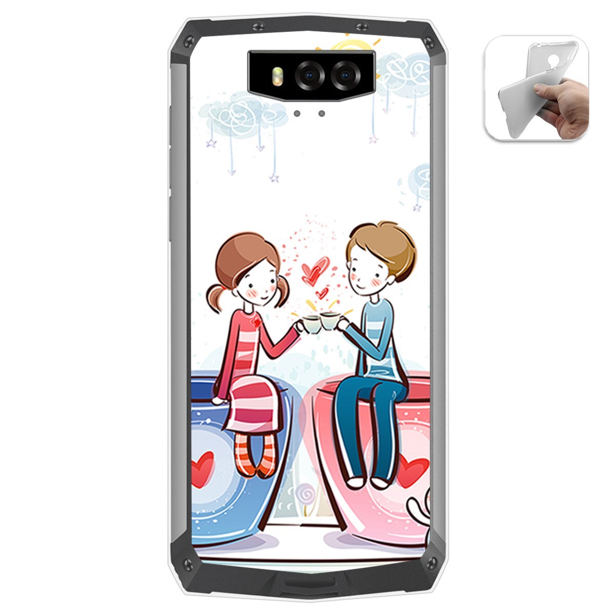 Funda Gel Tpu para Blackview BV9100 diseño Café Dibujos