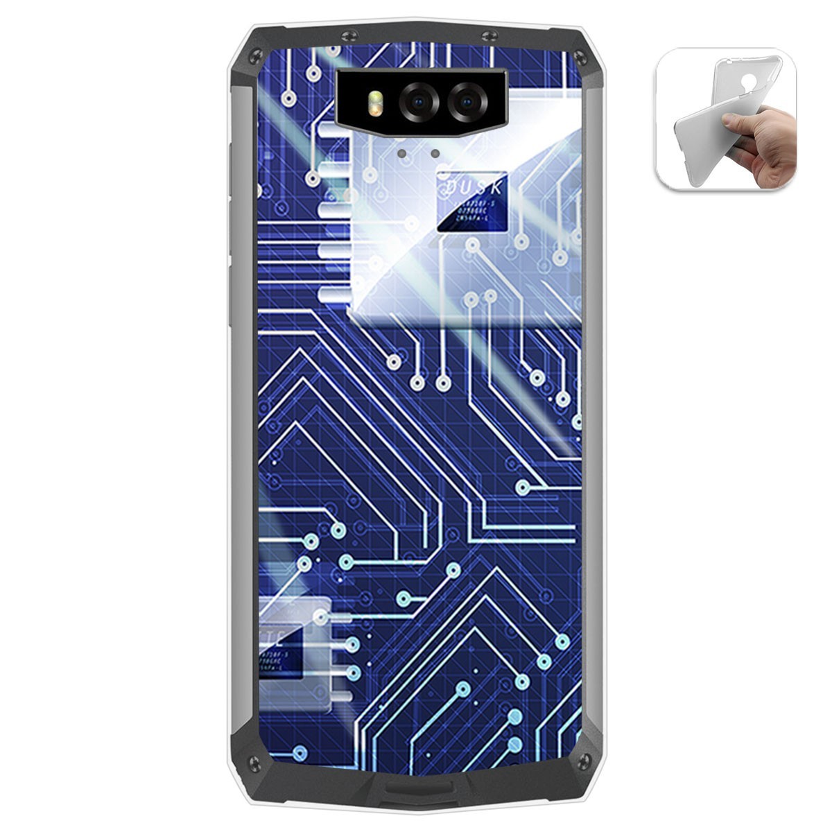 Funda Gel Tpu para Blackview BV9100 diseño Circuito Dibujos
