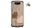 Funda Gel Tpu para Blackview BV9100 diseño Corazones Madera Dibujos