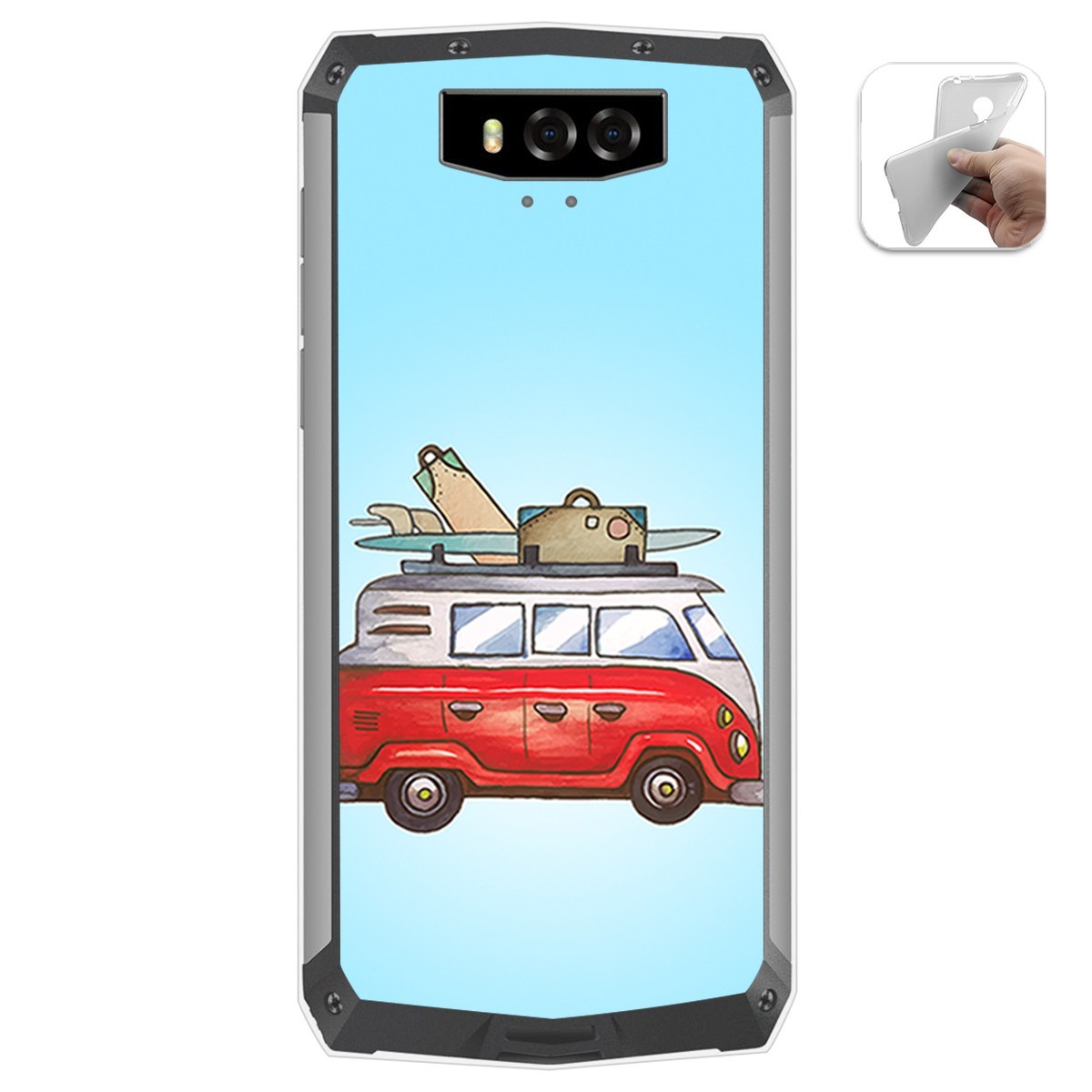 Funda Gel Tpu para Blackview BV9100 diseño Furgoneta Dibujos